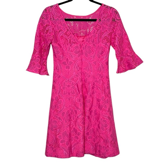 Lilly Pulitzer Allyson Dress Size 00 Pink Tropics Floral Lace NWT - Picture 14 of 16